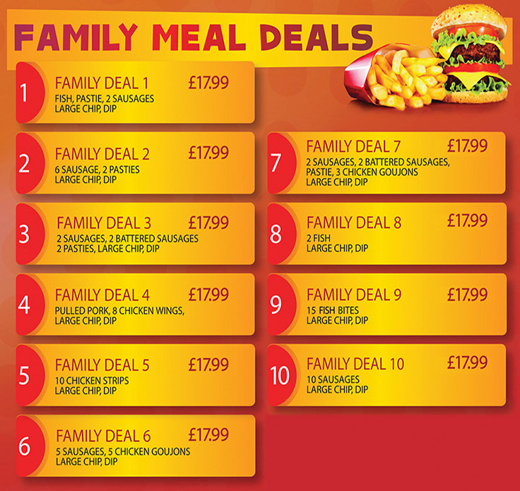 Chip shop and Pizza Meal Deals Super Chippy Bangor